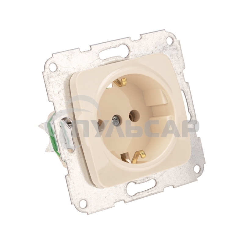 Розетка 1-ая DEA керамика с/з с/у 16А мех. Беж KRANZ (1/10/120)