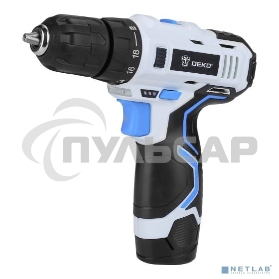 Дрель-шуруповерт Deko GCD12DU3, Аккумуляторная, 12В, 1 АКБ