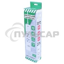 Бытовой удлинитель PowerCube, 2р с/з вык.,3USB, 3500 Вт, 16А, 1.9 м, 3*1,0 (белый) PC-4-2M