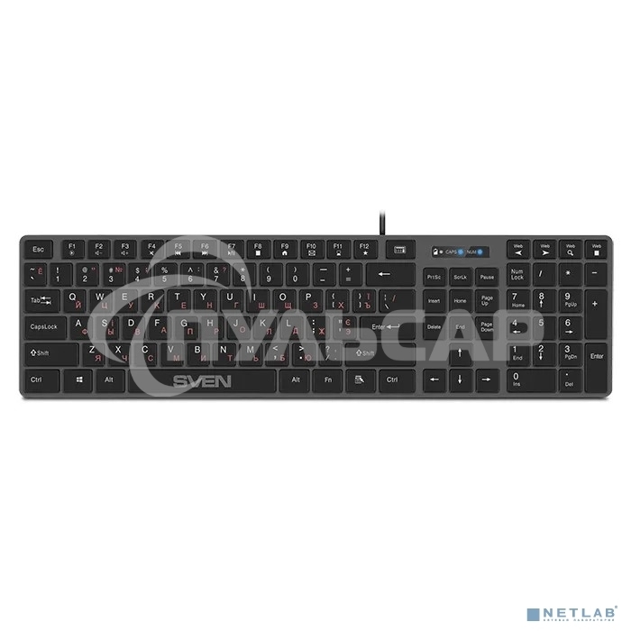 Клавиатура проводная SVEN KB-E5000 серый металлик (slim, 109 кл., USB)
