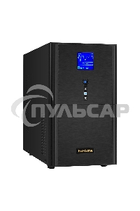 Источник бесперебойного питания (инвертор, синус, для котла) ExeGate SineTower SN-3000.LCD.AVR.3SH.1C13.RJ.USB 3000VA/2400W, чистая синусоида, LCD дисплей, AVR, 3*Schuko+1*C13, RJ45/11, USB, линейно-интерактивный, черный