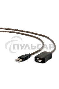 Кабель-удлинитель USB2.0 активный Gembird/Cablexpert UAE-01-5M, AM/AF, 5м