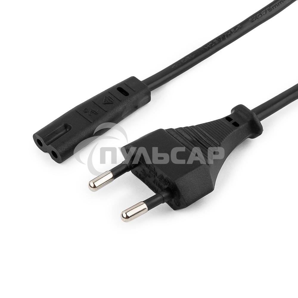 Кабель питания для ноутбуков, аудио/видео техники Gembird PC-184-VDE-1.8М, 1,8м, VDE, 2-pin, черный, пакет