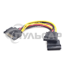 Кабель питания SATA Cablexpert CC-SATAM2F-01, 15pin (M)/2x15pin(F), на 2 SATA устр, 15см