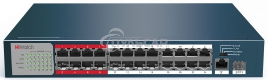 Коммутатор Hikvision HiWatch DS-S2624P(B) неуправляемый