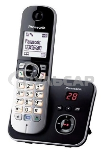 Телефон беспроводной (DECT) Panasonic KX-TG6821RUB черный, автоответчик,определитель номера,телефонный справочник 120 зап.