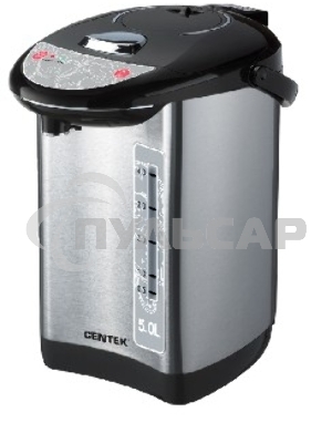 Термопот Centek CT-1083 (сталь) 5.0л, 750Вт, 3 способа подачи воды, двойная защита от перегрева