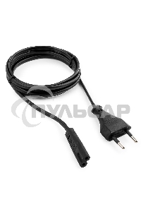 Кабель питания для ноутбуков, аудио/видео техники Gembird PC-184-VDE-1.8М, 1,8м, VDE, 2-pin, черный, пакет