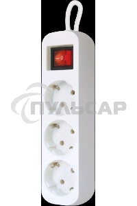 Удлинитель Defender S318 белый 1.8 м, 3 розетки 