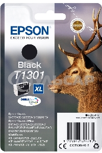 Картридж струйный Epson T1301 (C13T13014012/C13T13014010) черный, 25.4 мл, для SX520WD/SX620FW/BX525WD/BX625FWD