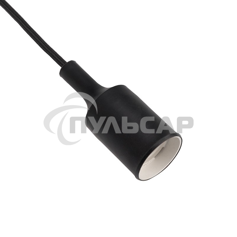 Патрон E27 силиконовый со шнуром 1 м черный Rexant