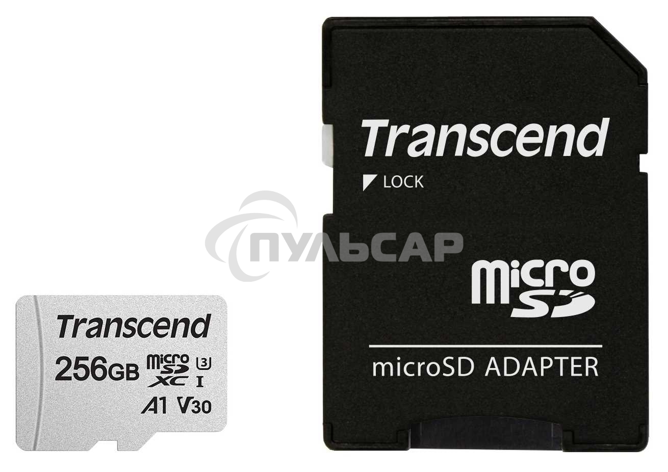 Флеш карта microSD 256Gb Transcend microSDXC Class 10 UHS-I U3, V30, A1, (SD адаптер), TLC