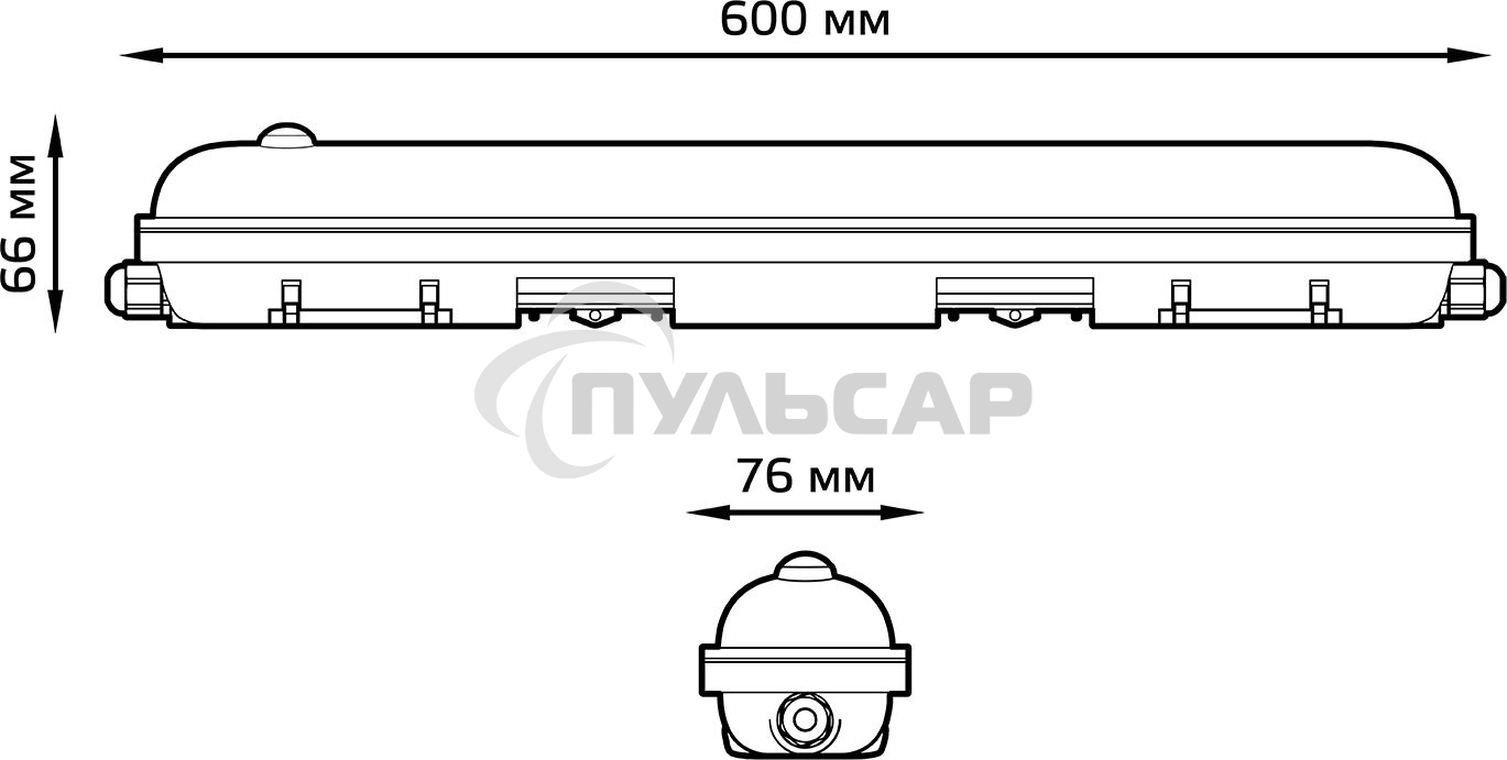 Светильник светодиодный лин Gauss СПП-176 EVO 18W 1980lm 6500K 200-240V IP65 600*76*82мм ИК-сенс и соед в лин LED