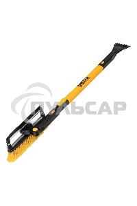 Щетка-сметка для снега со скребком Denzel, телескоп, поворотная голова, водосгон, 900-1200 мм 55308