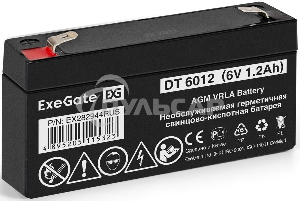 Батарея ExeGate DT 6012 (6V 1.2Ah), клеммы F1