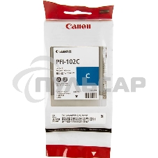 Картридж струйный Canon PFI-102C (0896B001) голубой (130 мл.) для Canon imagePROGRAF iPF605, iPF610., iPF650, iPF655, iPF710, iPF750, iPF755, LP17, iPF510