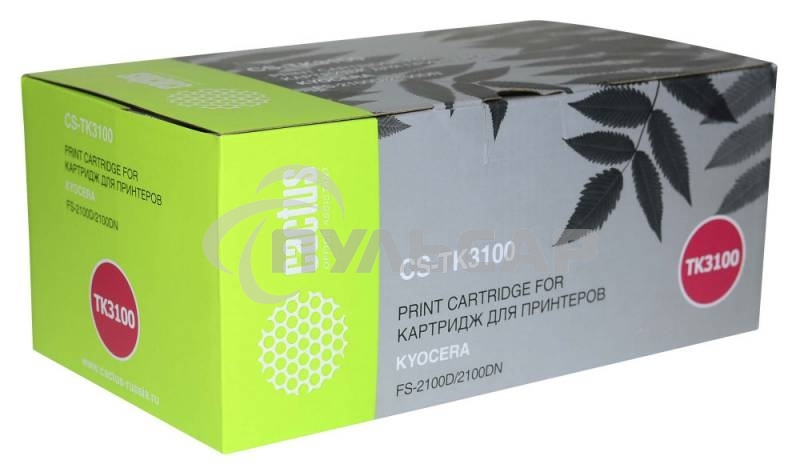 Картридж лазерный Cactus CS-TK3100 черный (12500 стр.) для Kyocera Ecosys FS-2100D/2100DN