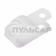 Кабельная скоба под винт Rexant 16 мм, белая, упаковка 50 шт.