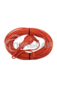 Удлинитель-шнур PROconnect ПВС 2х0.75, 20 м, б/з, 6 А, 1300 Вт, IP20, оранжевый (Сделано в России)