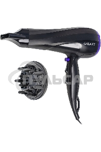 Фен для волос Galaxy Line GL 4332, черный, 2000 Вт, 2 скорости потока воздуха, 3 температурных режима, функция 