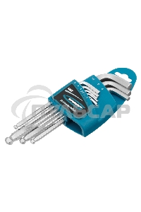 Набор ключей имбусовых GROSS HEX, 1,5–10 мм, S2, 9 шт., удлиненные с шаром, сатинированные Gross 16403