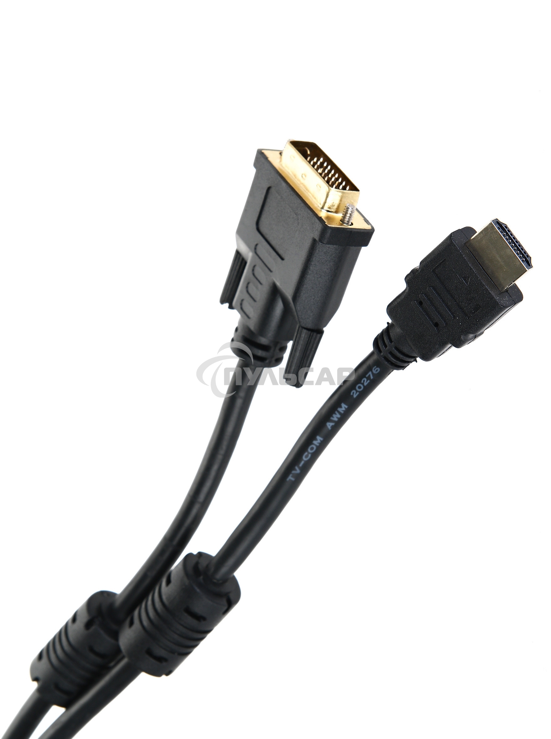 Кабель HDMI to DVI-D (19M -25M) 2м, TV-COM, 2 фильтра <LCG135F-2M>