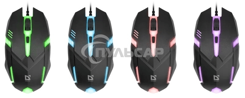 Мышь проводная Defender Cyber MB-560L черный, 1200 dpi, USB, кнопки - 3