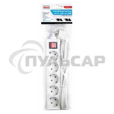 Сетевой удлинитель Buro BU-PS5.5/W 5м (5 розеток) белый (пакет ПЭ)