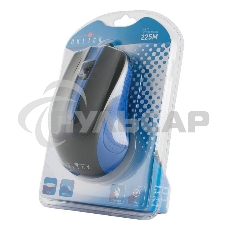 Мышь проводная Oklick 225M черный/синий, 1200 dpi, USB, кнопки - 3