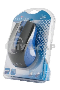 Мышь проводная Oklick 225M черный/синий, 1200 dpi, USB, кнопки - 3