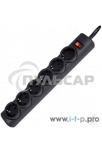 Сетевой фильтр Defender DFS 153 3 м, черный, 6 розеток