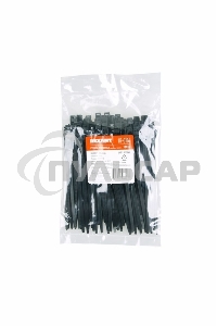 Хомут-стяжкa нейлоновая усиленная с двойным горизонтальным замком Rexant 180x6,0 мм, черная, упаковка 100 шт.