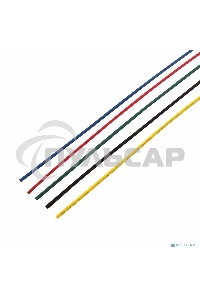 Термоусаживаемые трубки Rexant 3,0/1,5 мм, набор пять цветов, упаковка 50 шт. по 1 м