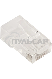 Коннектор Lanmaster RJ45 тип EZ, 8P8C, UTP, Cat.6, универсальный, со вставкой, покрытие 50 микрон,100 шт.