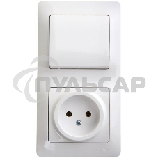 Блок комбинированный GLOSSA розетка + выкл. 1-кл. бел. SchE GSL000160