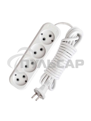 Удлинитель 4х3м без заземл. 10А IP20 Е-204 АБС-пл. ПВС 2х0.75 UNIVersal 9631968