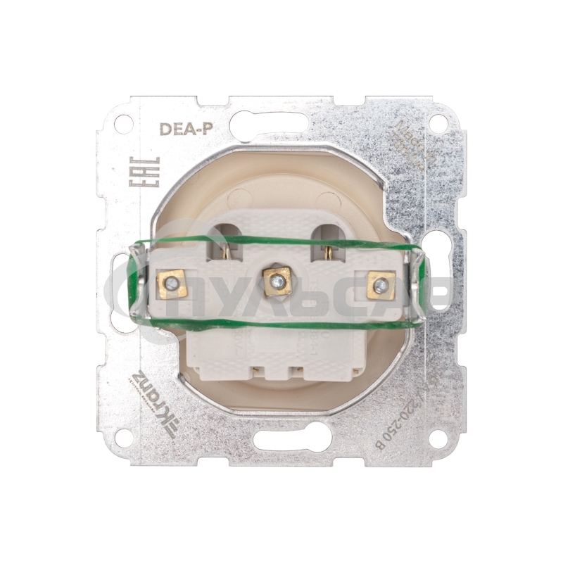 Розетка 1-ая DEA керамика б/з с/у 10А мех. Беж KRANZ (1/10/120)