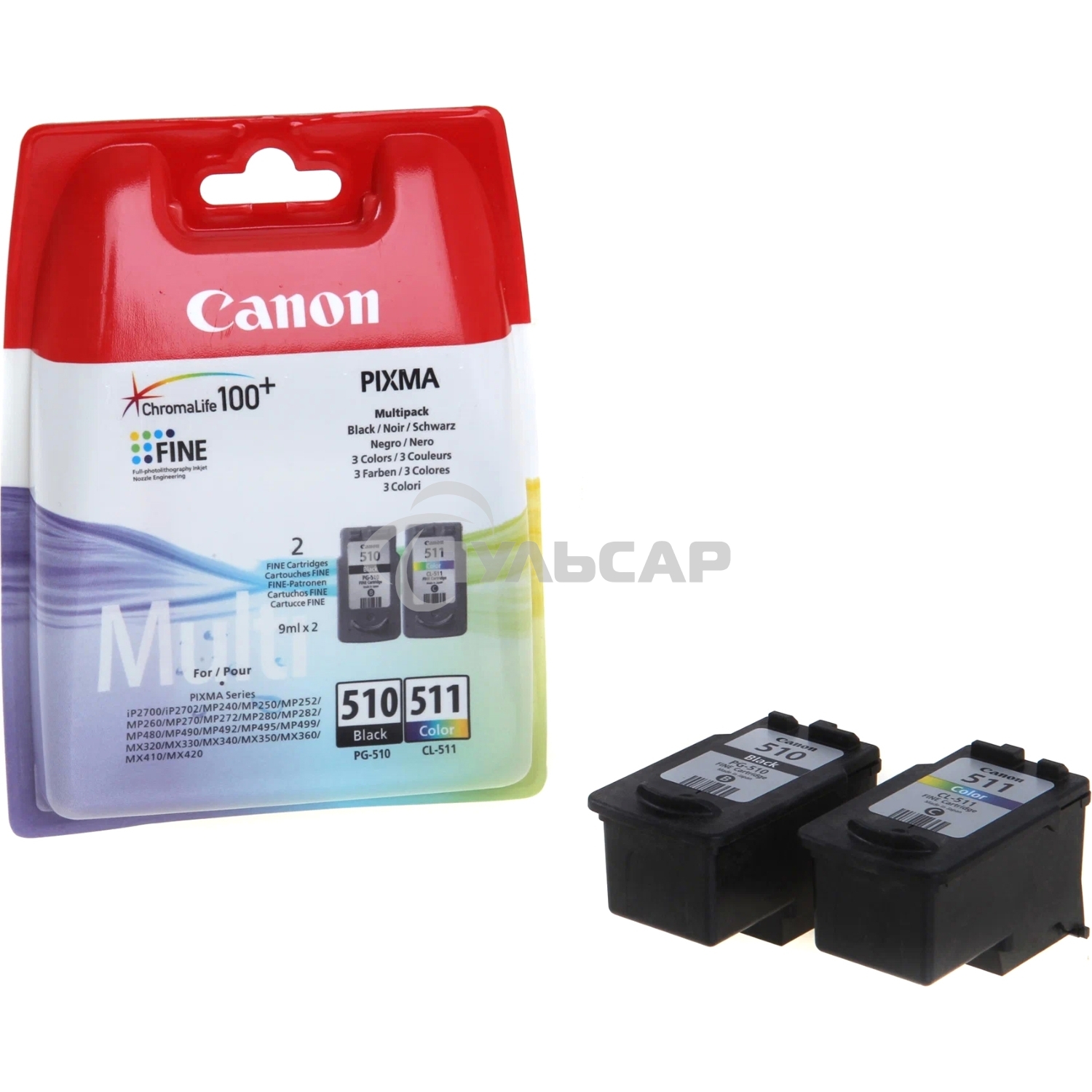 Картридж струйный PG-510/CL-511 (2970B010), для Canon PIXMA MP240/260/480, MX320/330, 3 цвета, 244 стр.