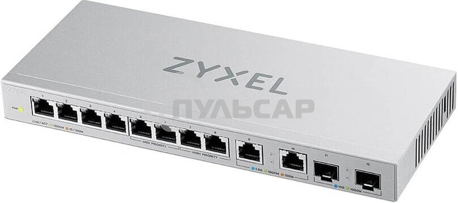 Коммутатор Zyxel XGS1010-12-ZZ0102F 8x1Gbит/с 2x2.5Gbит/с 2SFP+ неуправляемый