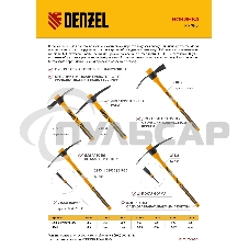 Кирка 2000 г, узкая, фиберглассовая обрезиненная рукоятка 900 мм Denzel