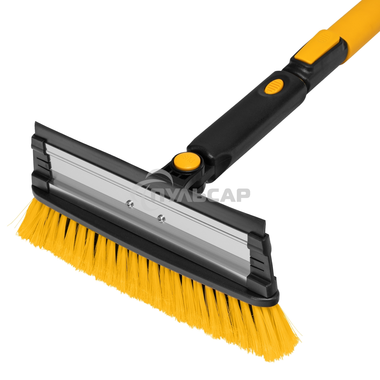 Щетка-сметка для снега со скребком Denzel, телескоп, поворотная голова, водосгон, 900-1200 мм 55308