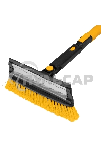 Щетка-сметка для снега со скребком Denzel, телескоп, поворотная голова, водосгон, 900-1200 мм 55308