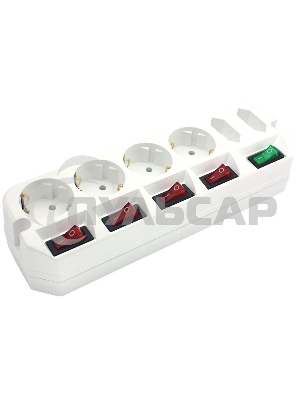 Сетевой удлинитель Most A10 5м (6 розеток) белый (пакет ПЭ)