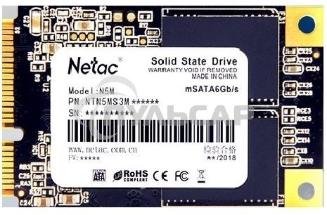 Накопитель SSD Netac N5M, 512Gb, mSATA, R/W 540/490