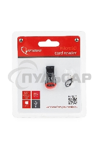 Картридер внешний USB 2.0 Gembird, для считывания MicroSD карт, блистер