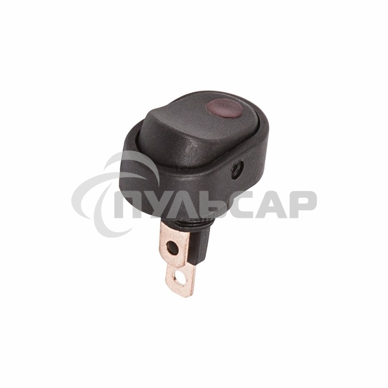 Выключатель клавишный Rexant 12V 30А (3с) ON-OFF черный ОВАЛ с красной подсветкой