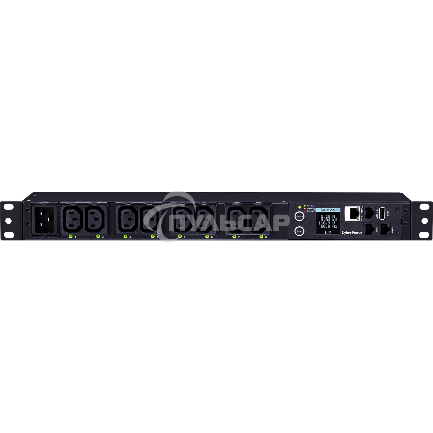 Блок распределения питания CyberPower PDU PDU81005 1U type, 16Amp, plug IEC 320 C20, (8) IEC 320 C13