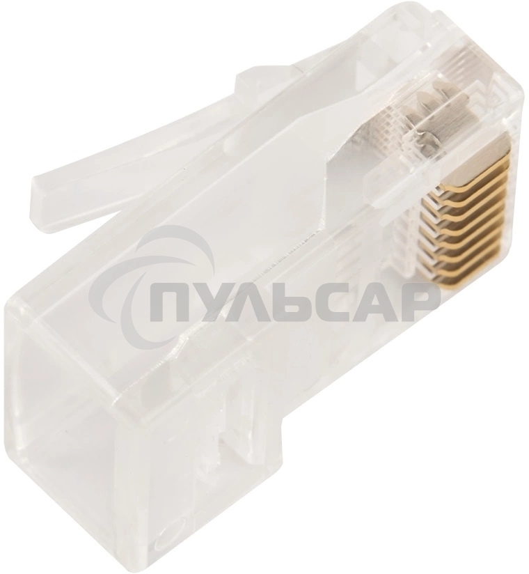 Коннектор Lanmaster RJ45 тип EZ, 8P8C, UTP, Cat.6, универсальный, со вставкой, покрытие 50 микрон,100 шт.