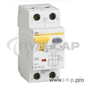 Выключатель автоматический дифференциального тока Iek MAD22-5-050-C-100 АВДТ 32 C50 100мА