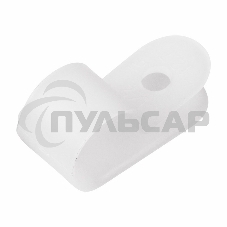 Кабельная скоба под винт Rexant 12 мм, белая, упаковка 50 шт.